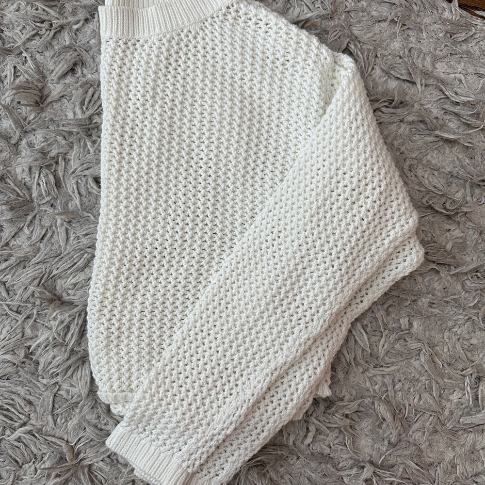 white knit sweater